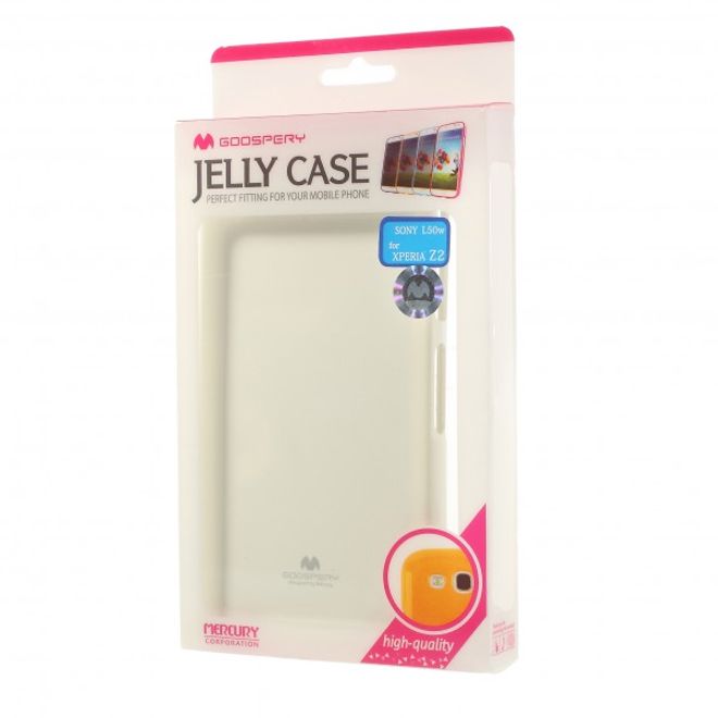 Goospery - Sony Xperia Z2 Handy Hülle - TPU Soft Case - Pearl Jelly Series - weiss