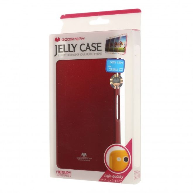 Goospery - Sony Xperia Z2 Handy Hülle - TPU Soft Case - Pearl Jelly Series - rot