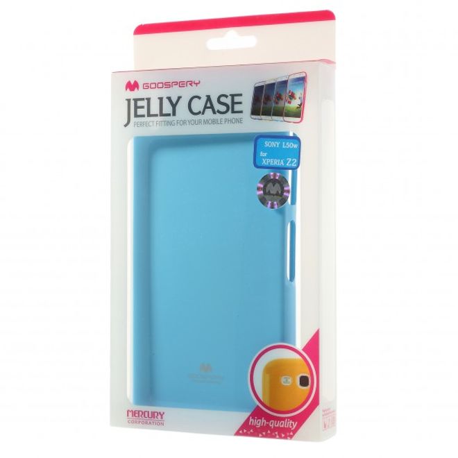 Goospery - Sony Xperia Z2 Handy Hülle - TPU Soft Case - Pearl Jelly Series - himmelblau