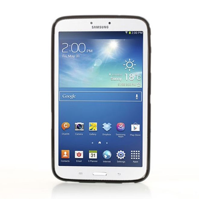 Samsung Galaxy Tab 3 8.0 Elastisches, glänzendes Plastik Case - schwarz