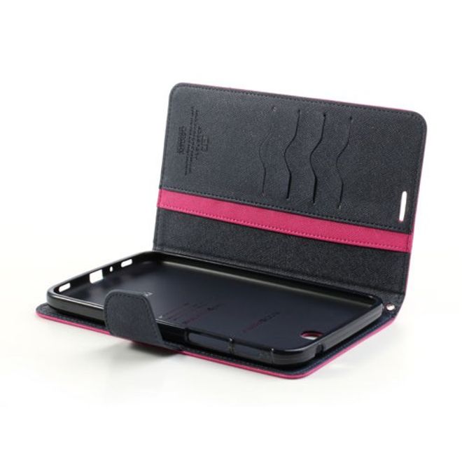 Goospery - Samsung Galaxy Tab 3 7.0 Hülle - Tablet Bookcover - Fancy Diary Series - pink/navy