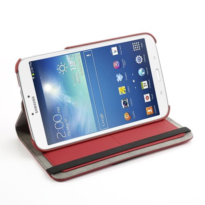 Samsung Galaxy Tab 3 8.0 Leder Case 360° rotierbar - rot
