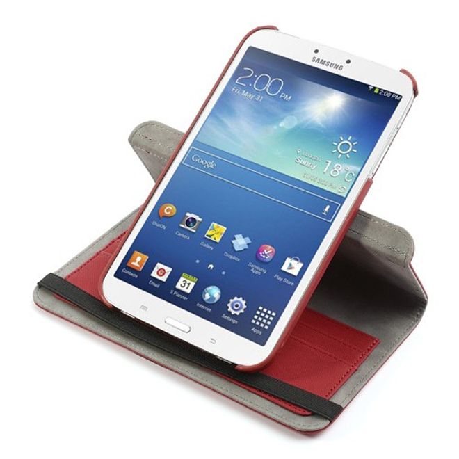Samsung Galaxy Tab 3 8.0 Leder Case 360° rotierbar - rot