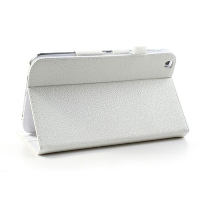 Samsung Galaxy Tab 3 8.0 Magnetisches Leder Case mit Litchimuster - weiss