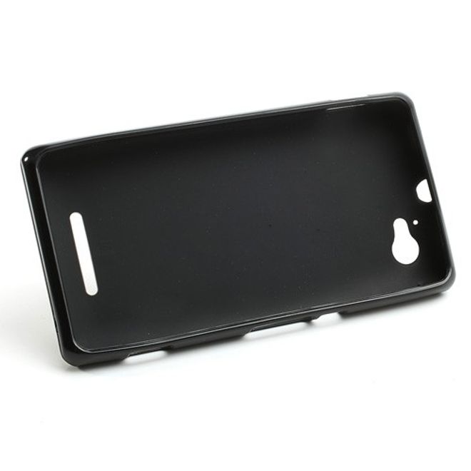 Sony Xperia M Elastisches, mattes Plastik Case - schwarz