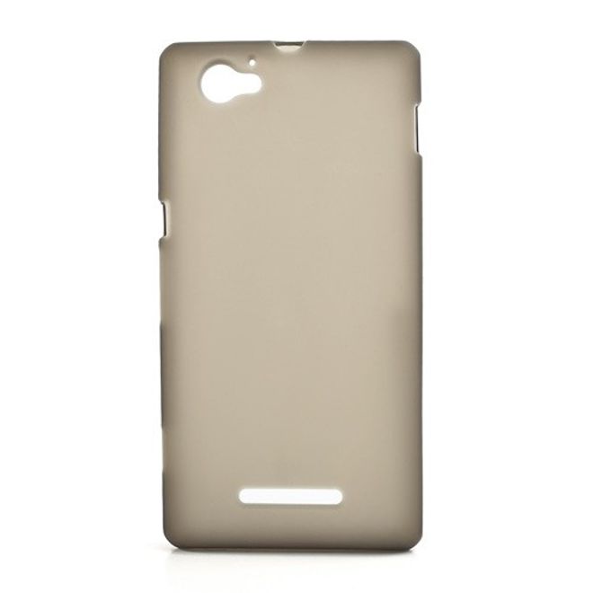 Sony Xperia M Elastisches, mattes Plastik Case - grau