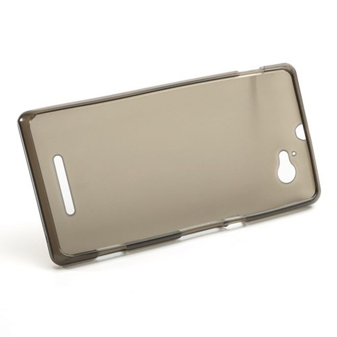 Sony Xperia M Elastisches, mattes Plastik Case - grau
