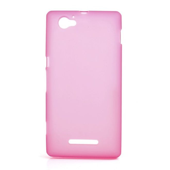 Sony Xperia M Elastisches, mattes Plastik Case - rosa