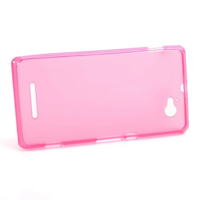 Sony Xperia M Elastisches, mattes Plastik Case - pink