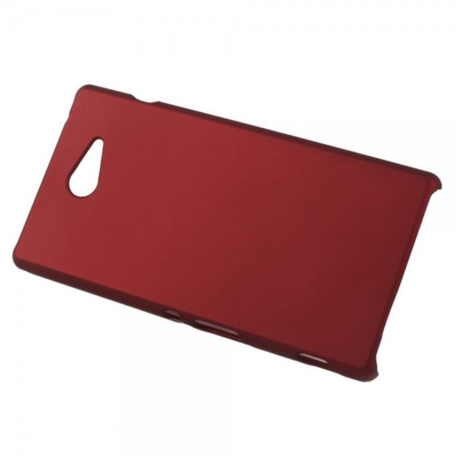Sony Xperia M2 Gummiertes Hart Plastik Case - rot