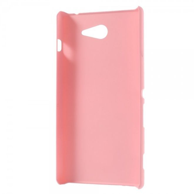 Sony Xperia M2 Gummiertes Hart Plastik Case - pink