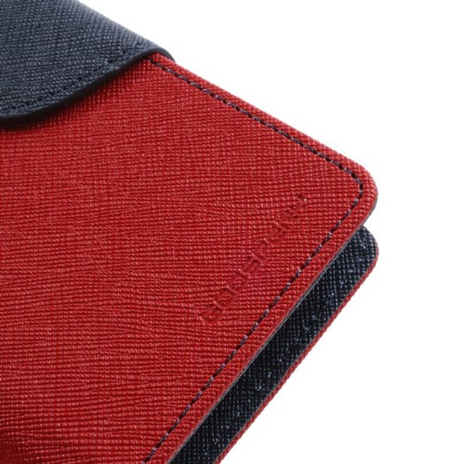 Goospery - Sony Xperia M Hülle - Handy Bookcover - Fancy Diary Series - rot/navy