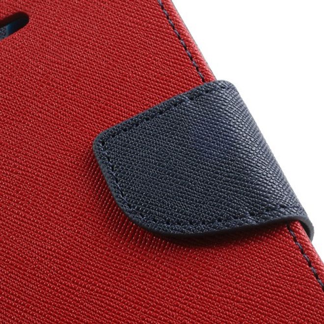 Goospery - Sony Xperia M Hülle - Handy Bookcover - Fancy Diary Series - rot/navy