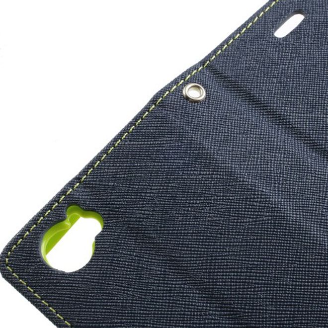 Goospery - Sony Xperia M Hülle - Handy Bookcover - Fancy Diary Series - navy/lime