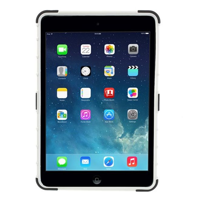 iPad Mini 1/2/3 Robust Plastic Case with Stand Function - Black/White
