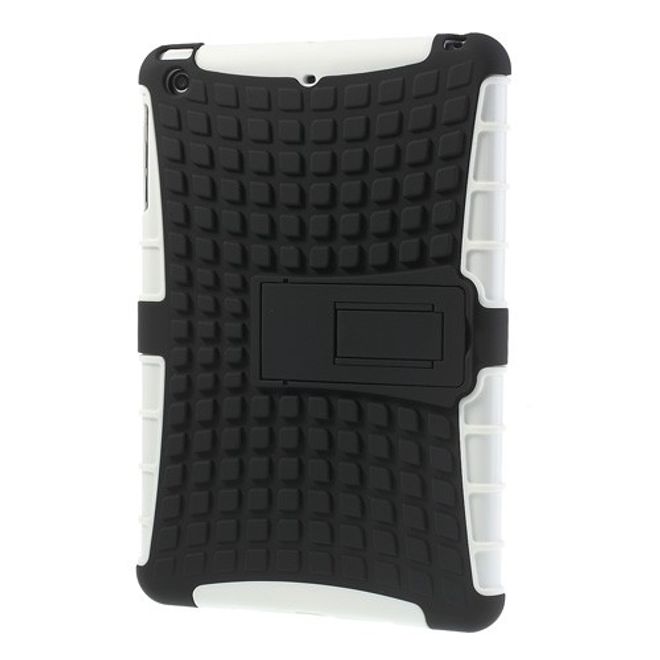 iPad Mini 1/2/3 Robust Plastic Case with Stand Function - Black/White
