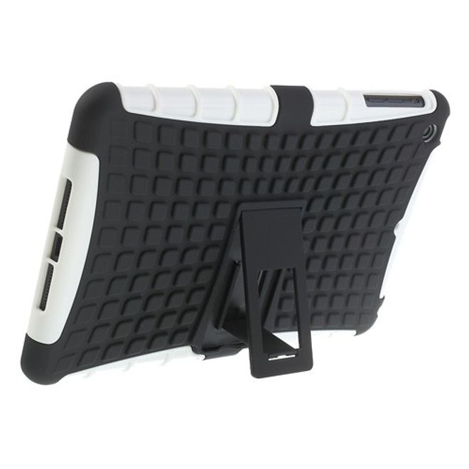 iPad Mini 1/2/3 Robust Plastic Case with Stand Function - Black/White