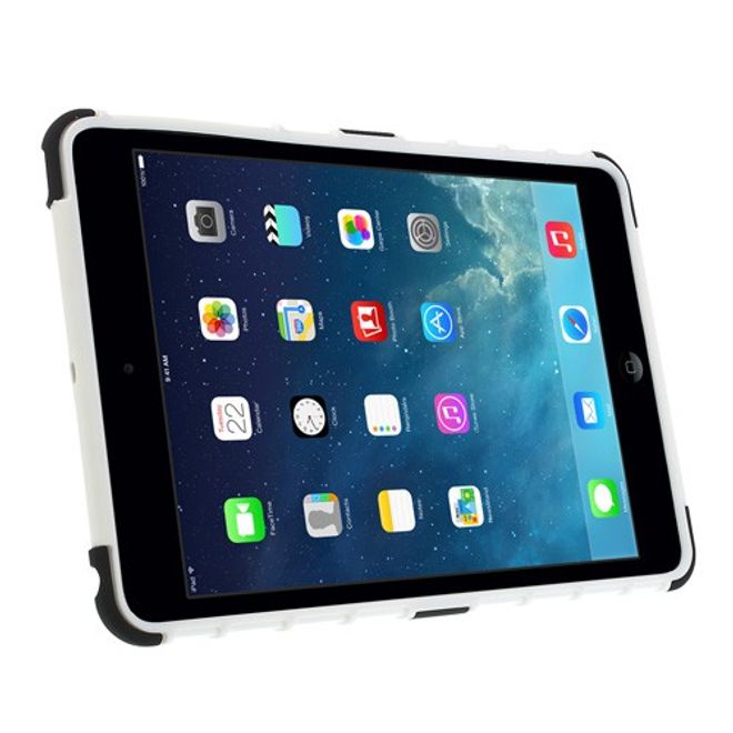 iPad Mini 1/2/3 Robust Plastic Case with Stand Function - Black/White