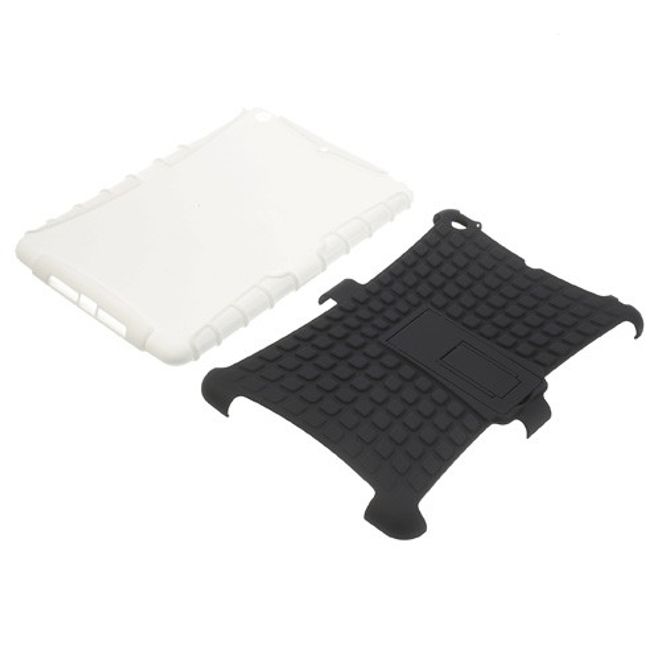 iPad Mini 1/2/3 Robust Plastic Case with Stand Function - Black/White