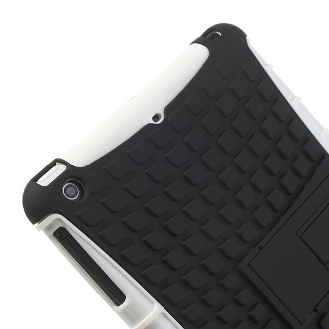 iPad Mini 1/2/3 Robust Plastic Case with Stand Function - Black/White