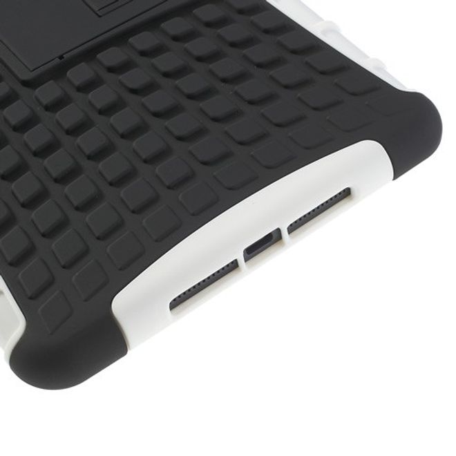 iPad Mini 1/2/3 Robust Plastic Case with Stand Function - Black/White
