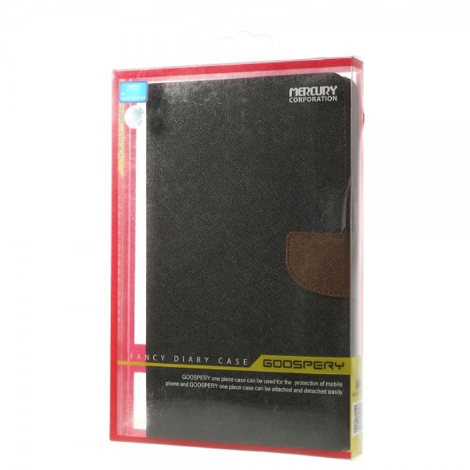 Goospery - Samsung Galaxy Tab Pro 8.4 Hülle - Tablet Bookcover - Fancy Diary Series - schwarz/braun
