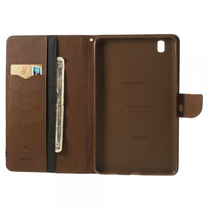 Goospery - Samsung Galaxy Tab Pro 8.4 Hülle - Tablet Bookcover - Fancy Diary Series - schwarz/braun