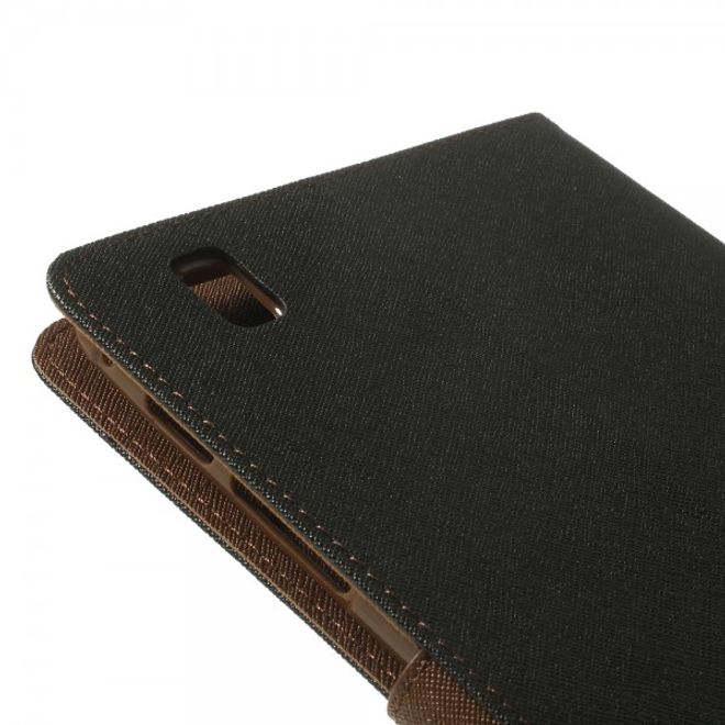 Goospery - Samsung Galaxy Tab Pro 8.4 Hülle - Tablet Bookcover - Fancy Diary Series - schwarz/braun