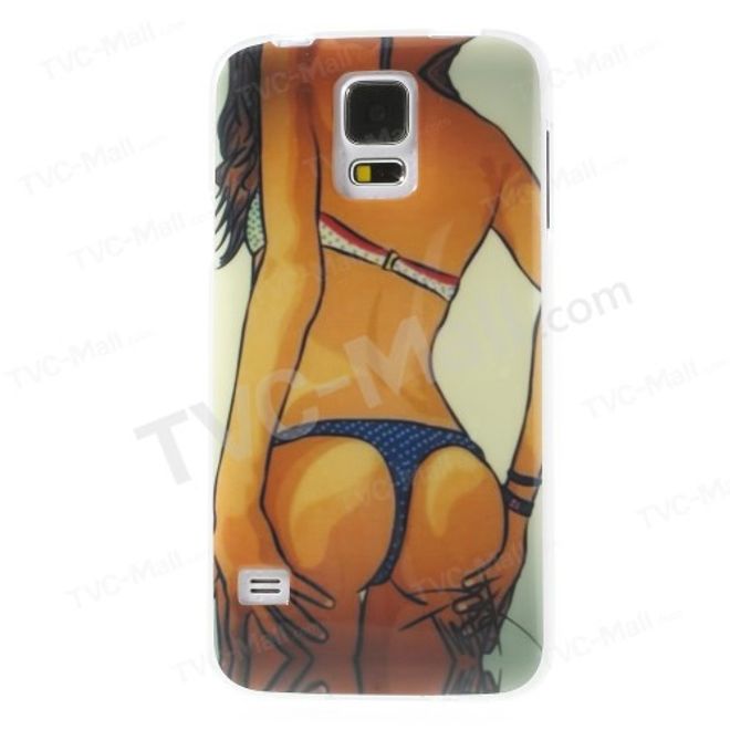 Samsung Galaxy S5 Elastisches Plastik Case mit Girl mit Bikini