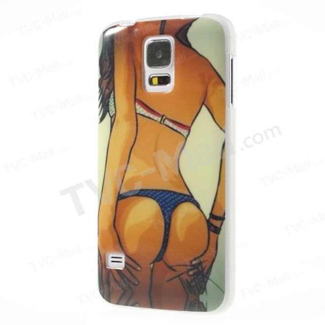 Samsung Galaxy S5 Elastisches Plastik Case mit Girl mit Bikini