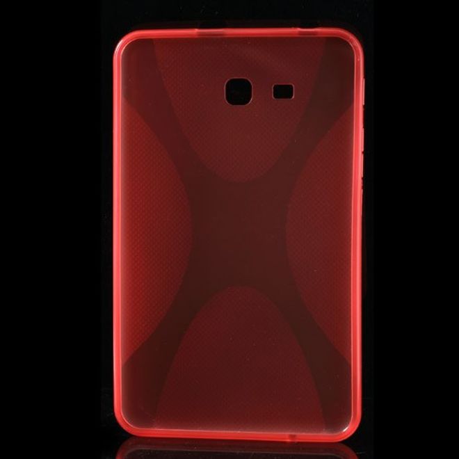 Samsung Galaxy Tab 3 7.0 Lite Elastisches Plastik Case X-Shape - rot