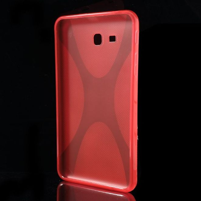 Samsung Galaxy Tab 3 7.0 Lite Elastisches Plastik Case X-Shape - rot