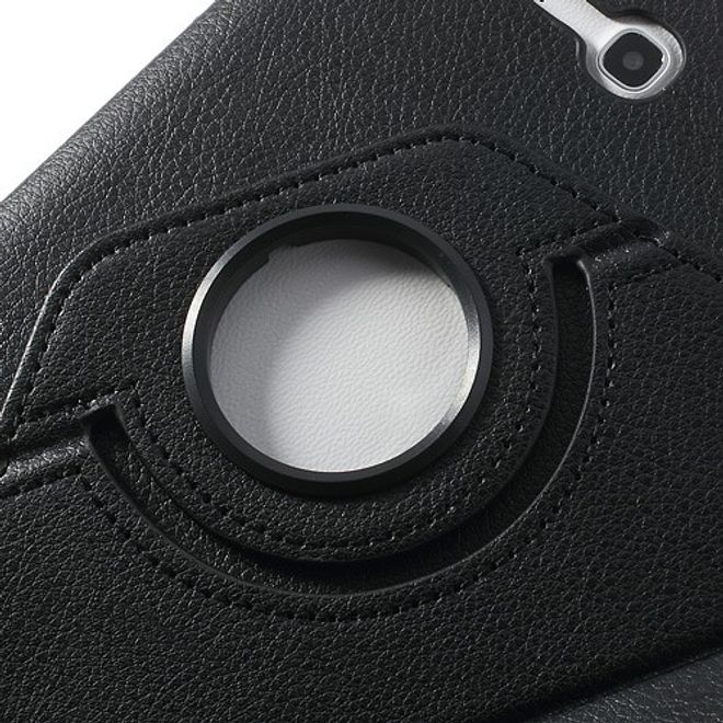 Samsung Galaxy Tab 3 7.0 Lite Rotierbares Leder Case mit Litchitextur - schwarz