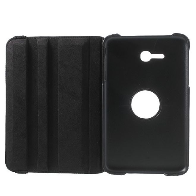 Samsung Galaxy Tab 3 7.0 Lite Rotierbares Leder Case mit Litchitextur - schwarz