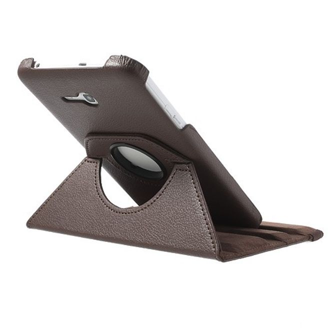 Samsung Galaxy Tab 3 7.0 Lite Rotierbares Leder Case mit Litchitextur - braun
