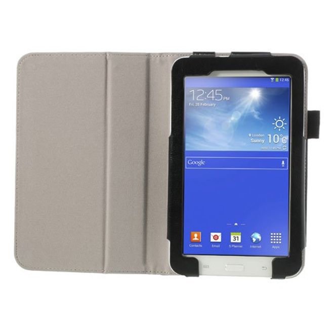 Samsung Galaxy Tab 3 7.0 Lite Crazy Horse Leder Case mit Standfunktion - schwarz
