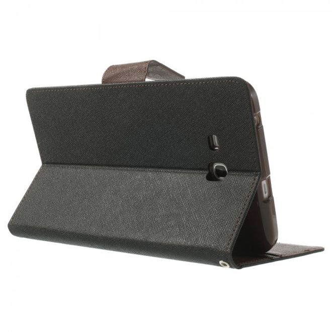 Goospery - Samsung Galaxy Tab 3 7.0 Lite Hülle - Tablet Bookcover - Fancy Diary Series - schwarz/braun