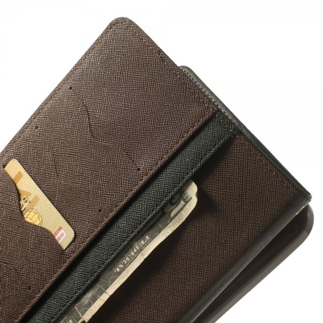 Goospery - Samsung Galaxy Tab 3 7.0 Lite Hülle - Tablet Bookcover - Fancy Diary Series - schwarz/braun