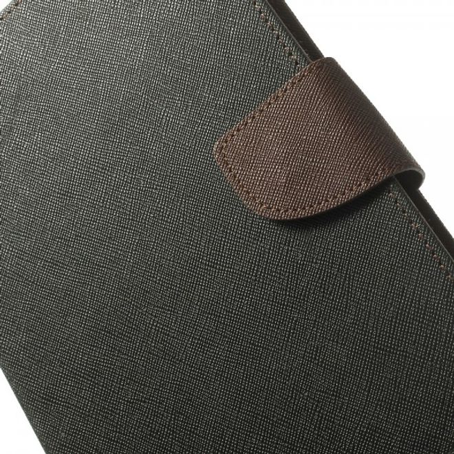 Goospery - Samsung Galaxy Tab 3 7.0 Lite Hülle - Tablet Bookcover - Fancy Diary Series - schwarz/braun