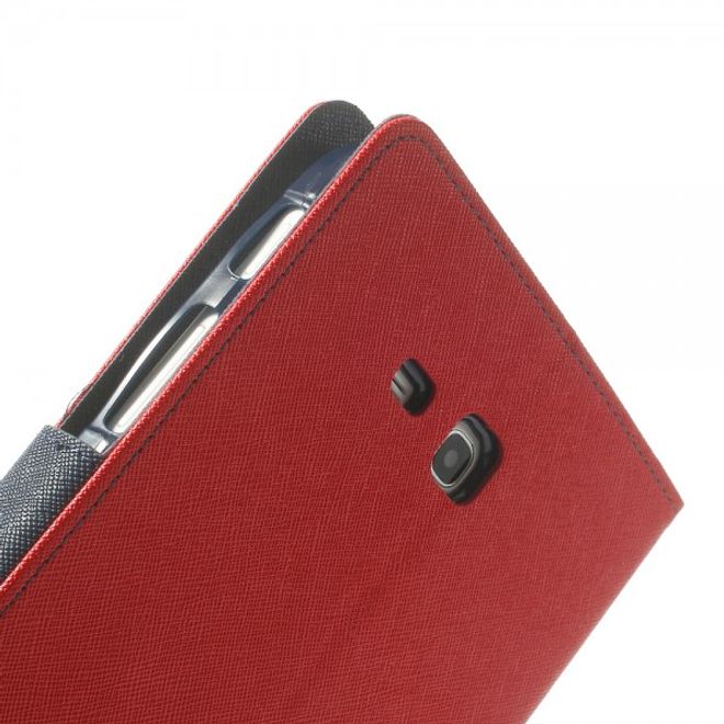 Goospery - Samsung Galaxy Tab 3 7.0 Lite Hülle - Tablet Bookcover - Fancy Diary Series - rot/navy