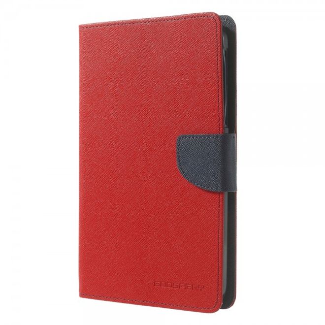 Goospery - Samsung Galaxy Tab 3 7.0 Lite Hülle - Tablet Bookcover - Fancy Diary Series - rot/navy