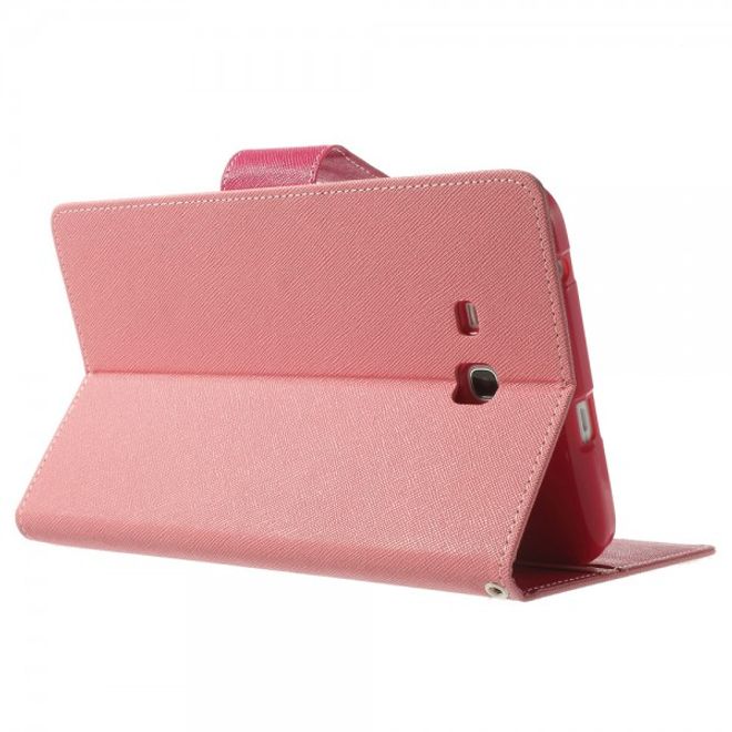 Goospery - Samsung Galaxy Tab 3 7.0 Lite Hülle - Tablet Bookcover - Fancy Diary Series - rosa/pink