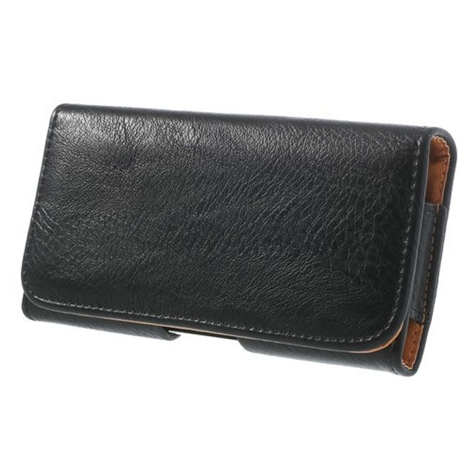 Samsung Galaxy S5 Leder Etui mit Gurthalterung und Elefantentextur - schwarz