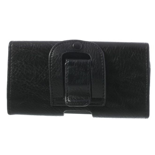 Samsung Galaxy S5 Leder Etui mit Gurthalterung und Elefantentextur - schwarz