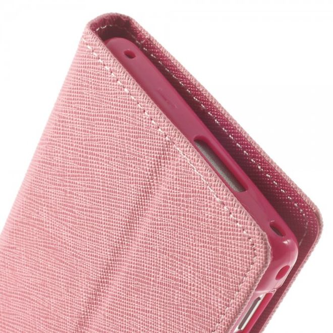 Goospery - Sony Xperia M2/M2 Dual Hülle - Handy Bookcover - Fancy Diary Series - rosa/pink