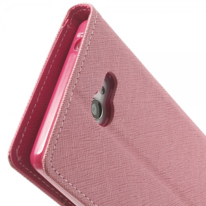 Goospery - Sony Xperia M2/M2 Dual Hülle - Handy Bookcover - Fancy Diary Series - rosa/pink
