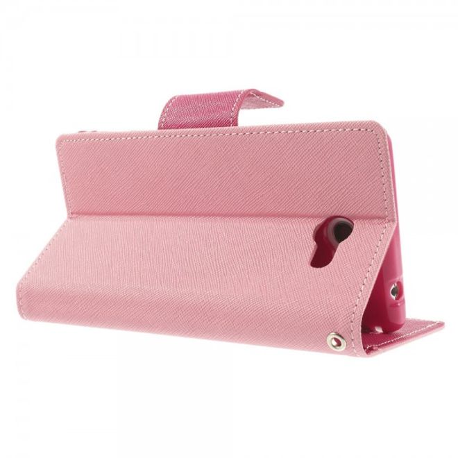 Goospery - Sony Xperia M2/M2 Dual Hülle - Handy Bookcover - Fancy Diary Series - rosa/pink