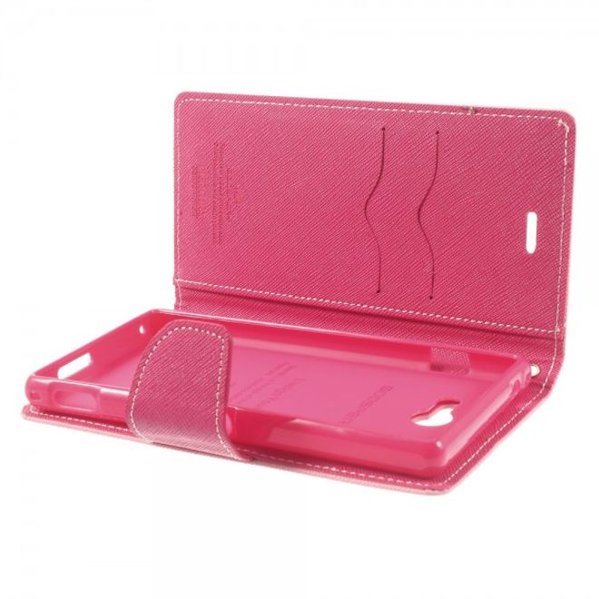 Goospery - Sony Xperia M2/M2 Dual Hülle - Handy Bookcover - Fancy Diary Series - rosa/pink