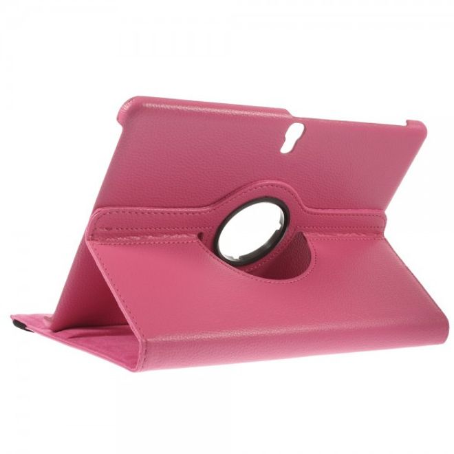 Samsung Galaxy Tab S 10.5 Leder Case 360° rotierbar mit Litchimuster - rosa