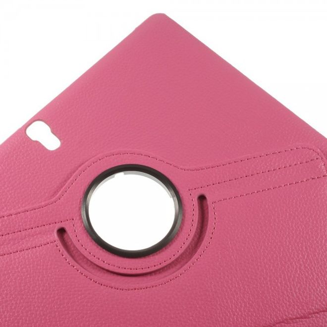 Samsung Galaxy Tab S 10.5 Leder Case 360° rotierbar mit Litchimuster - rosa
